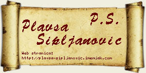Plavša Sipljanović vizit kartica